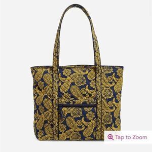 Vera Bradley Vera Large Tote Bag in Navy/Gold Bandana NWT